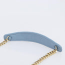 Miu Miu Matelasse Chain Shoulder Bag Leather 2way Light Blue Gold Auth BA15627V-9