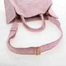 VERSACE Athena Barocco Tote Bag tweed 2way Pink Gold Auth BA15628M-9