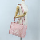 VERSACE Athena Barocco Tote Bag tweed 2way Pink Gold Auth BA15628M-28
