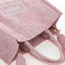 VERSACE Athena Barocco Tote Bag tweed 2way Pink Gold Auth BA15628M-6