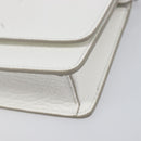 Maison Margiela Chain Shoulder Bag Leather White Silver Auth BA15629M-14