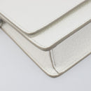Maison Margiela Chain Shoulder Bag Leather White Silver Auth BA15629M-15
