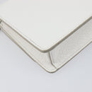 Maison Margiela Chain Shoulder Bag Leather White Silver Auth BA15629M-17