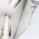Maison Margiela Chain Shoulder Bag Leather White Silver Auth BA15629M-12