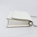 Maison Margiela Chain Shoulder Bag Leather White Silver Auth BA15629M-3