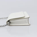 Maison Margiela Chain Shoulder Bag Leather White Silver Auth BA15629M-4