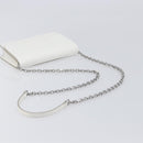 Maison Margiela Chain Shoulder Bag Leather White Silver Auth BA15629M-6