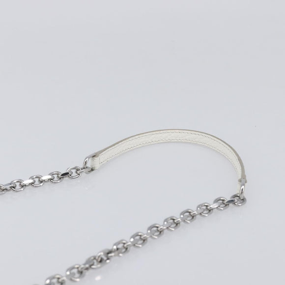 Maison Margiela Chain Shoulder Bag Leather White Silver Auth BA15629M