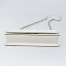 Maison Margiela Chain Shoulder Bag Leather White Silver Auth BA15629M-5