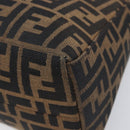 FENDI Zucca Canvas Mamma Baguette Shoulder Bag Brown Black Auth BA15630V-15