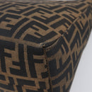 FENDI Zucca Canvas Mamma Baguette Shoulder Bag Brown Black Auth BA15630V-17