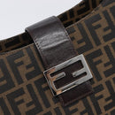 FENDI Zucca Canvas Mamma Baguette Shoulder Bag Brown Black Auth BA15630V-9