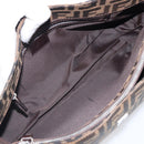 FENDI Zucca Canvas Mamma Baguette Shoulder Bag Brown Black Auth BA15630V-10