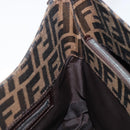 FENDI Zucca Canvas Mamma Baguette Shoulder Bag Brown Black Auth BA15630V-22