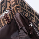 FENDI Zucca Canvas Mamma Baguette Shoulder Bag Brown Black Auth BA15630V-23