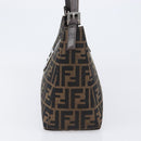 FENDI Zucca Canvas Mamma Baguette Shoulder Bag Brown Black Auth BA15630V-3