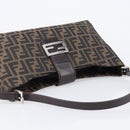 FENDI Zucca Canvas Mamma Baguette Shoulder Bag Brown Black Auth BA15630V-6