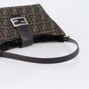 FENDI Zucca Canvas Mamma Baguette Shoulder Bag Brown Black Auth BA15630V-7