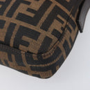 FENDI Zucca Canvas Mamma Baguette Shoulder Bag Brown Black Auth BA15631V-10