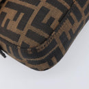 FENDI Zucca Canvas Mamma Baguette Shoulder Bag Brown Black Auth BA15631V-11