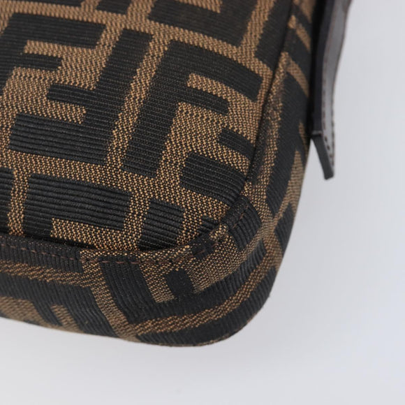 FENDI Zucca Canvas Mamma Baguette Shoulder Bag Brown Black Auth BA15631V