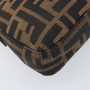 FENDI Zucca Canvas Mamma Baguette Shoulder Bag Brown Black Auth BA15631V-13
