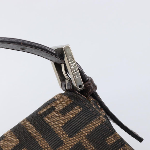 FENDI Zucca Canvas Mamma Baguette Shoulder Bag Brown Black Auth BA15631V