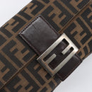 FENDI Zucca Canvas Mamma Baguette Shoulder Bag Brown Black Auth BA15631V-15