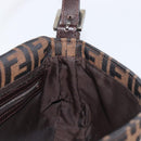 FENDI Zucca Canvas Mamma Baguette Shoulder Bag Brown Black Auth BA15631V-20