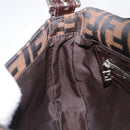 FENDI Zucca Canvas Mamma Baguette Shoulder Bag Brown Black Auth BA15631V-21
