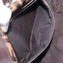 FENDI Zucca Canvas Mamma Baguette Shoulder Bag Brown Black Auth BA15631V-23