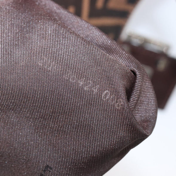 FENDI Zucca Canvas Mamma Baguette Shoulder Bag Brown Black Auth BA15631V