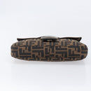 FENDI Zucca Canvas Mamma Baguette Shoulder Bag Brown Black Auth BA15631V-9
