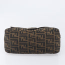 FENDI Zucca Canvas Mamma Baguette Shoulder Bag Brown Black Auth BA15633A-10