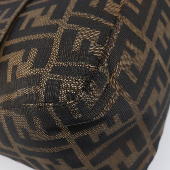 FENDI Zucca Canvas Mamma Baguette Shoulder Bag Brown Black Auth BA15633A