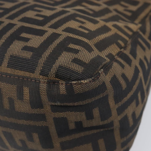 FENDI Zucca Canvas Mamma Baguette Shoulder Bag Brown Black Auth BA15633A