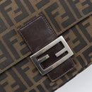 FENDI Zucca Canvas Mamma Baguette Shoulder Bag Brown Black Auth BA15633A-16