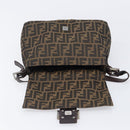 FENDI Zucca Canvas Mamma Baguette Shoulder Bag Brown Black Auth BA15633A-17