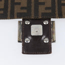 FENDI Zucca Canvas Mamma Baguette Shoulder Bag Brown Black Auth BA15633A-18