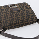 FENDI Zucca Canvas Mamma Baguette Shoulder Bag Brown Black Auth BA15633A-6