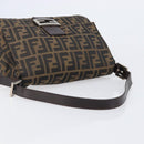 FENDI Zucca Canvas Mamma Baguette Shoulder Bag Brown Black Auth BA15633A-7