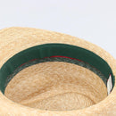 GUCCI Web Sherry Line Hat Straw Beige Auth BA15635V-12