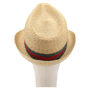 GUCCI Web Sherry Line Hat Straw Beige Auth BA15635V-3