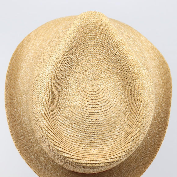 GUCCI Web Sherry Line Hat Straw Beige Auth BA15635V