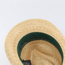 GUCCI Web Sherry Line Hat Straw Beige Auth BA15635V-7