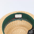 GUCCI Web Sherry Line Hat Straw Beige Auth BA15635V-8