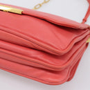 Miu Miu Chain Shoulder Bag Leather Pink Gold Auth BA15636V-9
