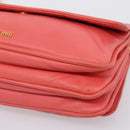 Miu Miu Chain Shoulder Bag Leather Pink Gold Auth BA15636V-15