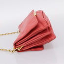 Miu Miu Chain Shoulder Bag Leather Pink Gold Auth BA15636V-3