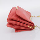 Miu Miu Chain Shoulder Bag Leather Pink Gold Auth BA15636V-4